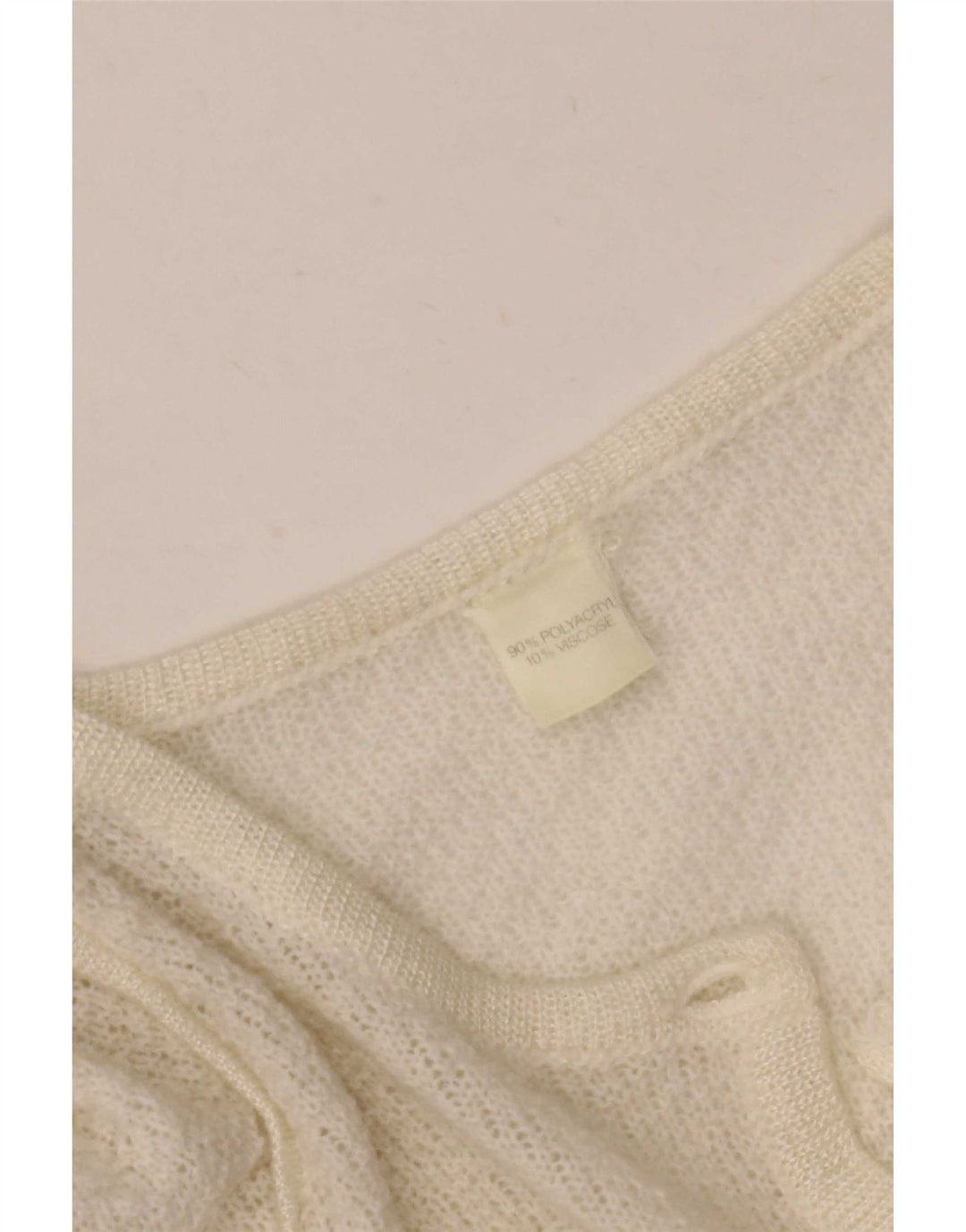Maglione cardigan oversize da donna vintage UK 16 grande bianco
