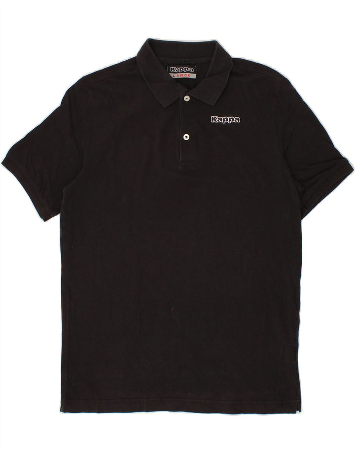 KAPPA Mens Polo Shirt Large Black Cotton Vintage Kappa and Second-Hand Kappa from Messina Hembry 