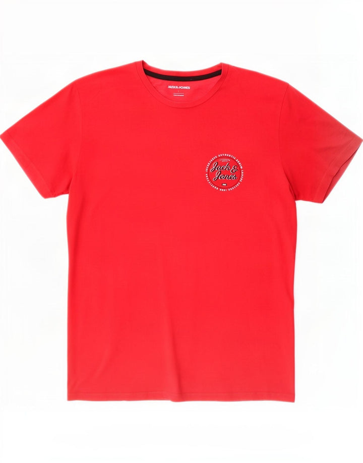 T-shirt da uomo Jack & Jones Top grande in cotone rosso