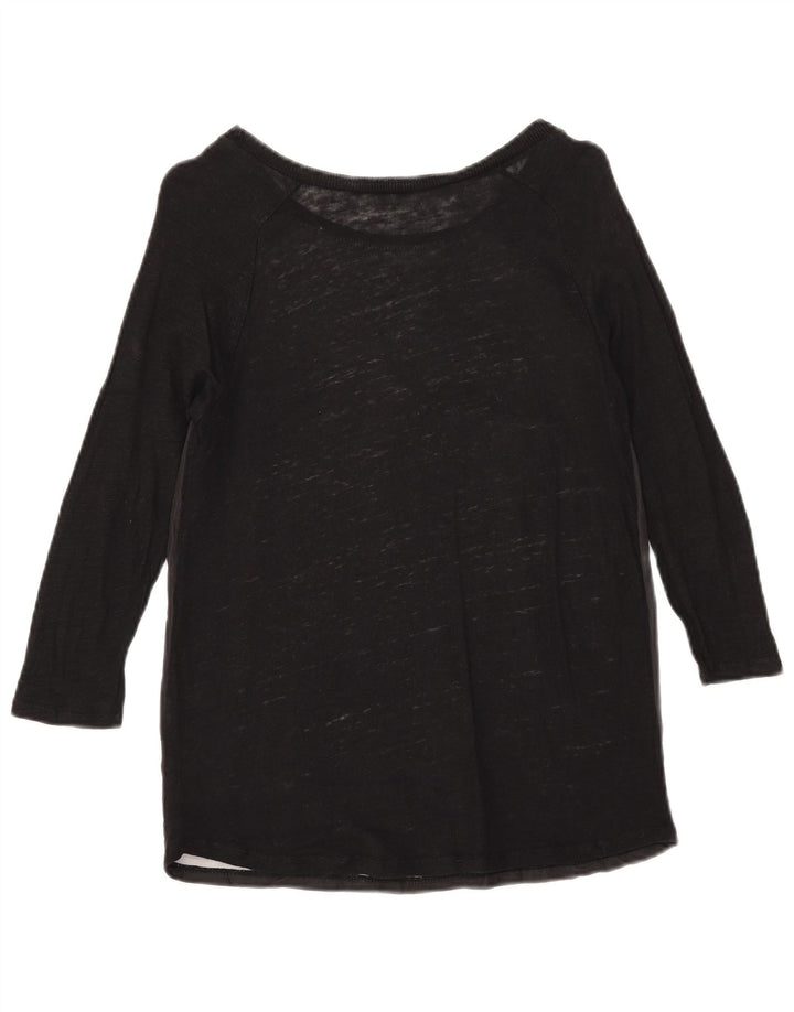 Top grafico da donna Zara manica 3/4 UK 12 medio nero floreale