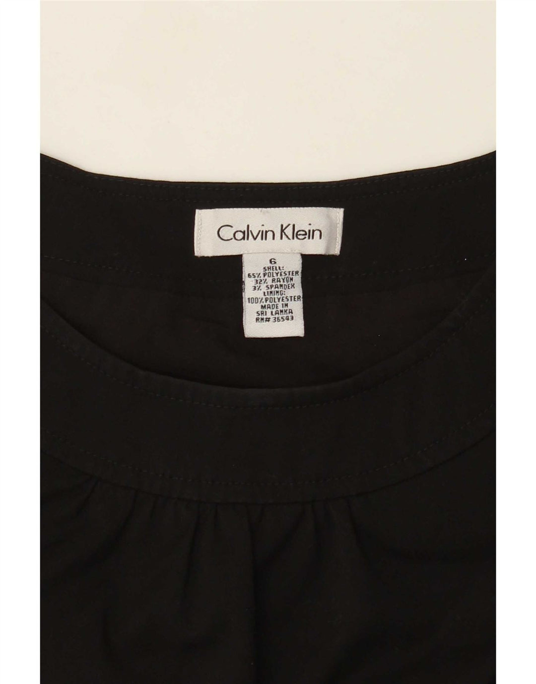 Abito tubino senza maniche da donna Calvin Klein US 6 medio poliestere nero