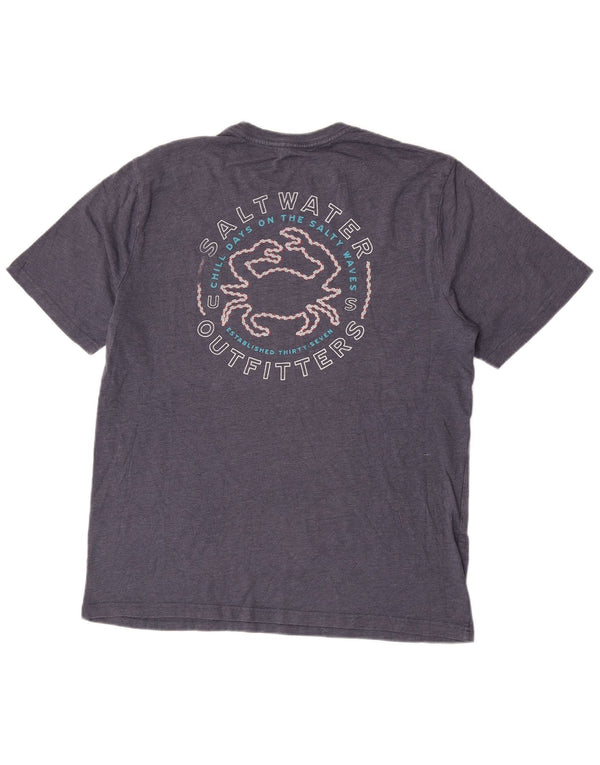 T-shirt grafica da uomo Izod Salt Water Top Large blu navy