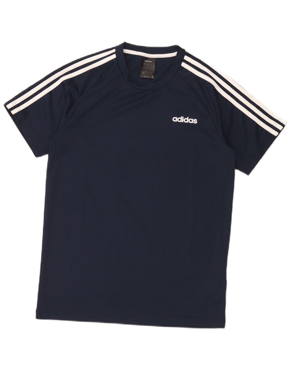 T-shirt Adidas Climalite da uomo Top piccola in poliestere blu navy