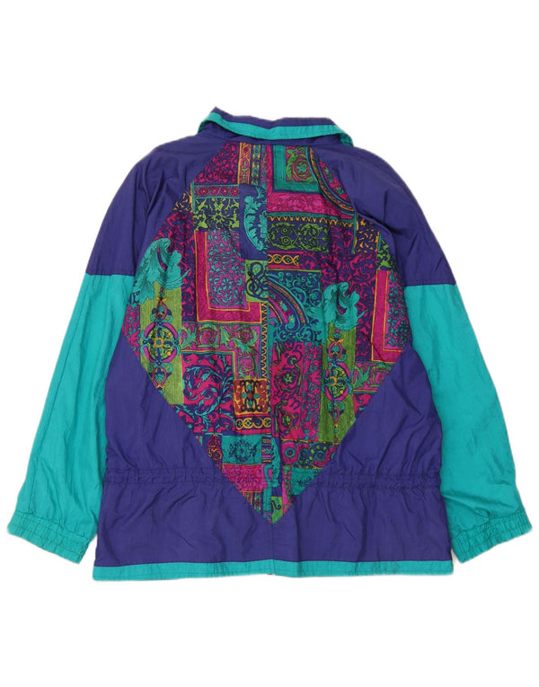 Giacca antipioggia oversize da donna Westbound UK 10 piccola in nylon Paisley blu navy