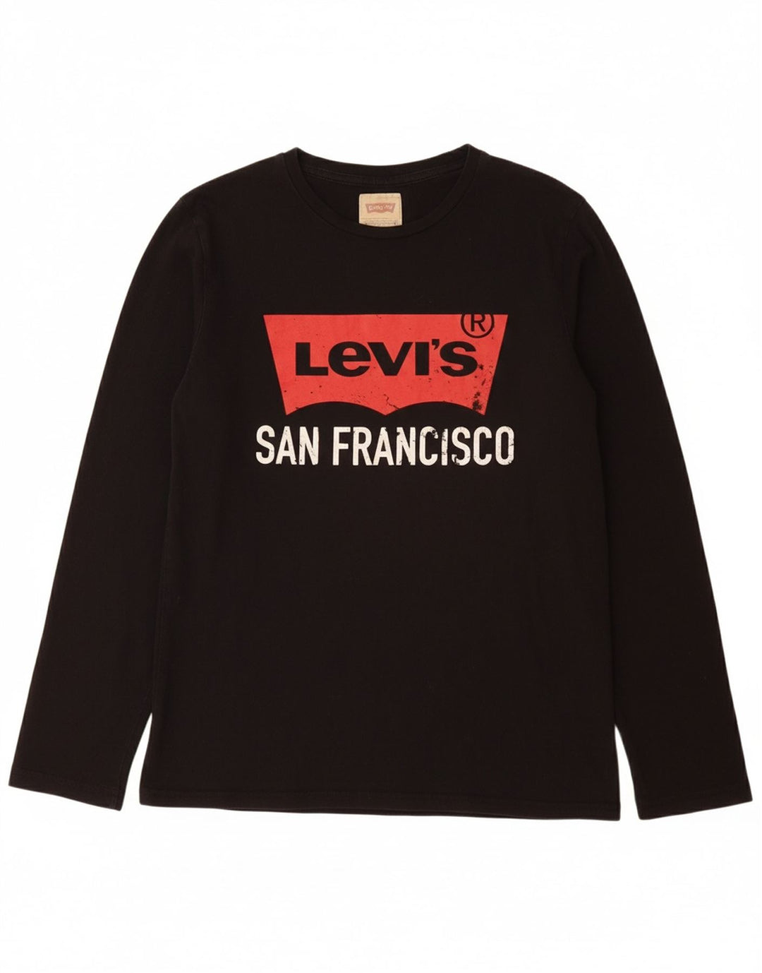 Top grafico LEVI'S da bambino a maniche lunghe 15-16 anni in cotone nero