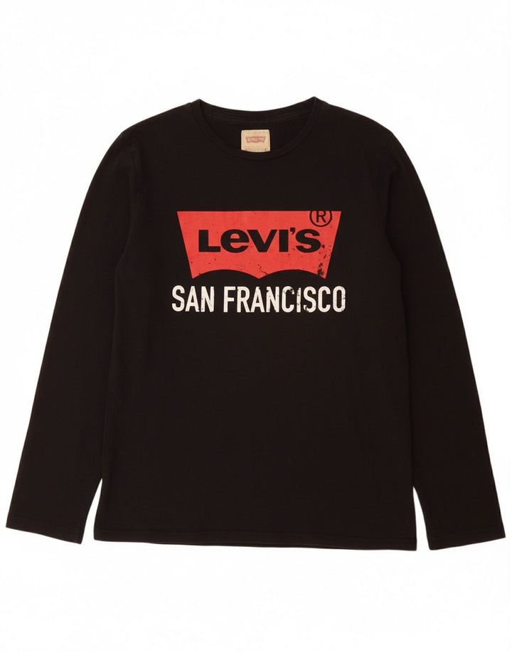 Top grafico LEVI'S da bambino a maniche lunghe 15-16 anni in cotone nero