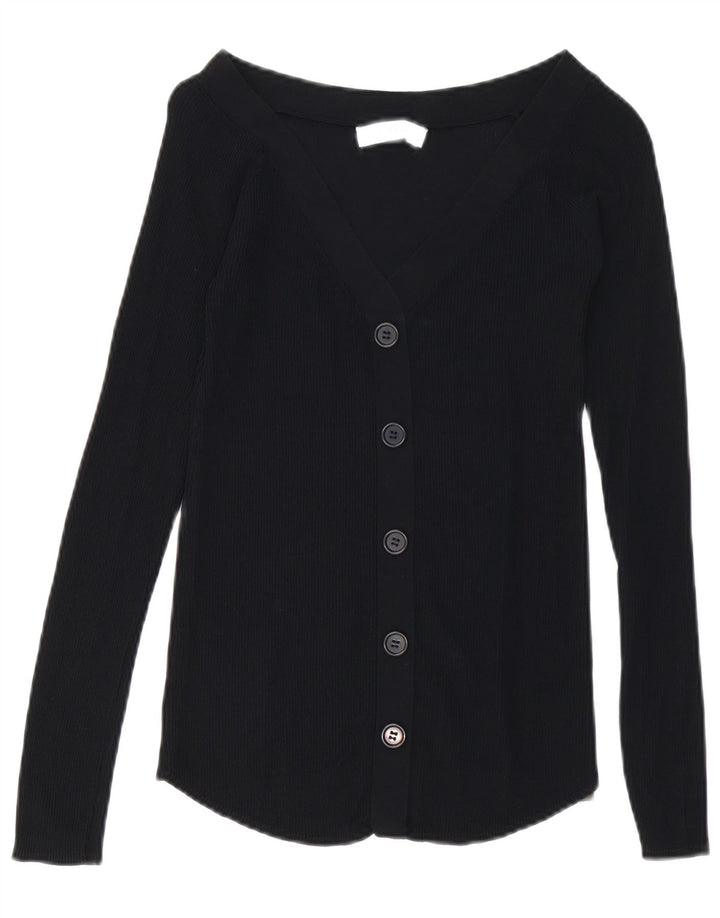 Maglione cardigan da donna Zara UK 10 piccolo in viscosa nera