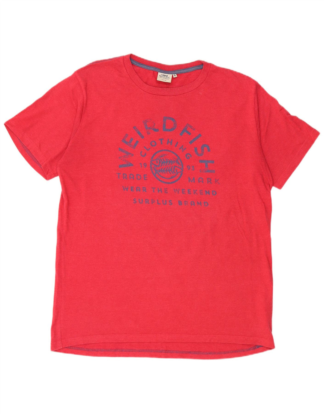 WEIRD FISH T-shirt grafica da uomo grande in cotone rosso