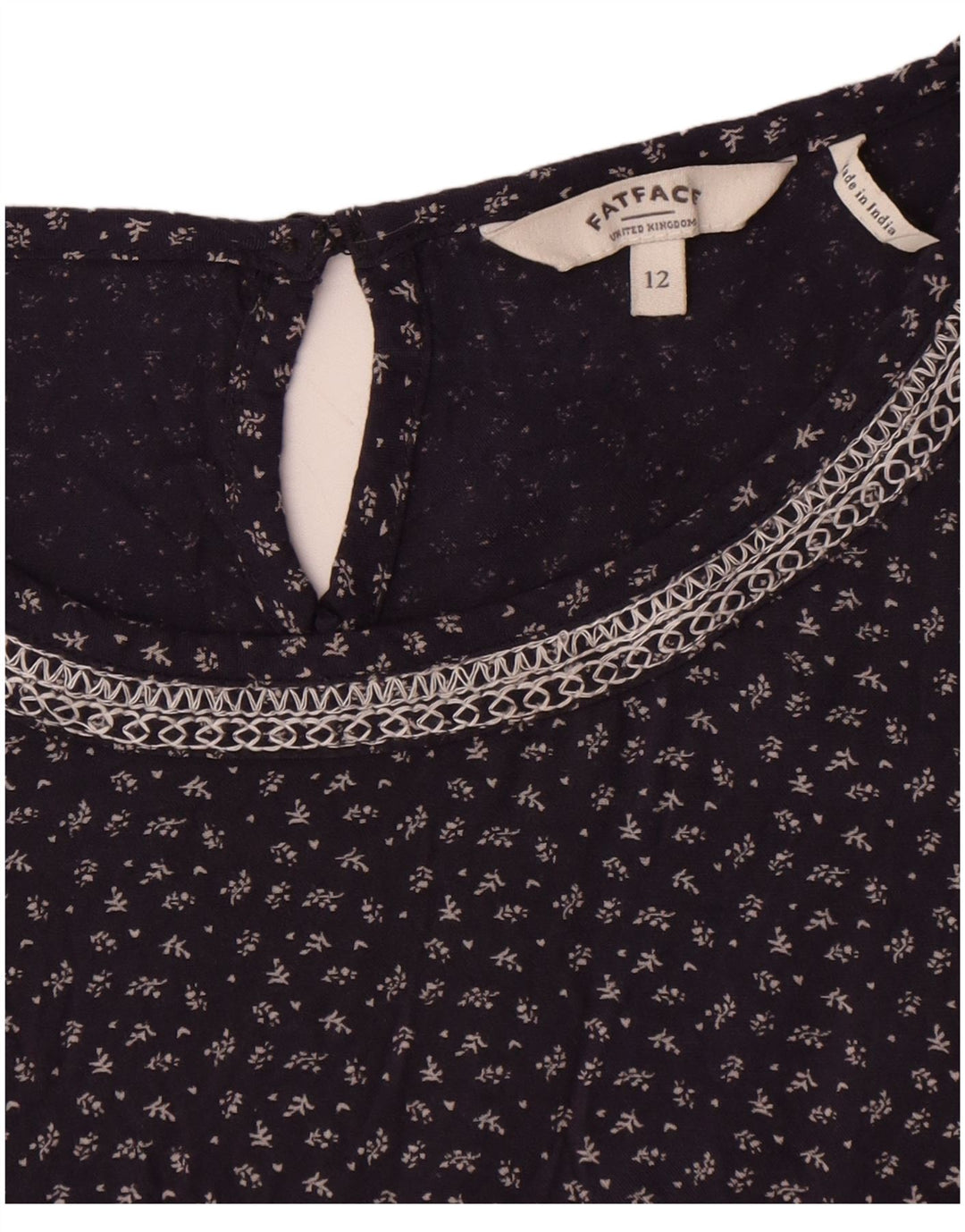 Abito a trapezio da donna Fat Face UK 12 Viscosa floreale medio blu navy