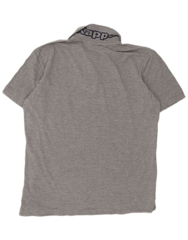 Polo grafica da uomo Kappa 2XL cotone chiazzato grigio