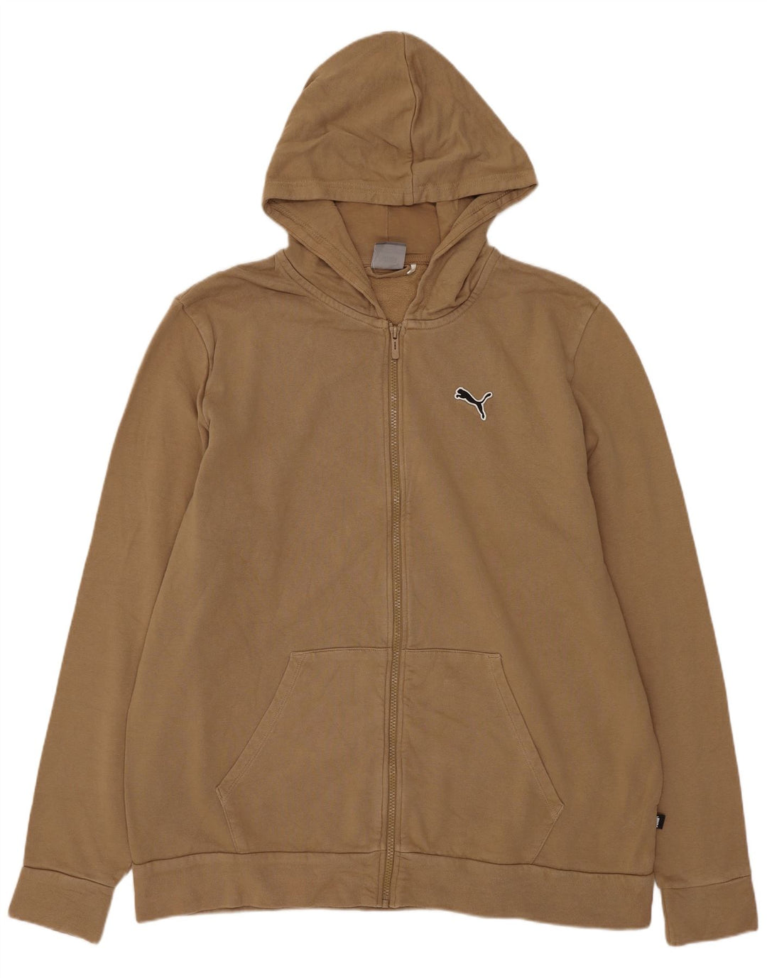 Felpa con cappuccio e zip da uomo Puma XL in cotone marrone
