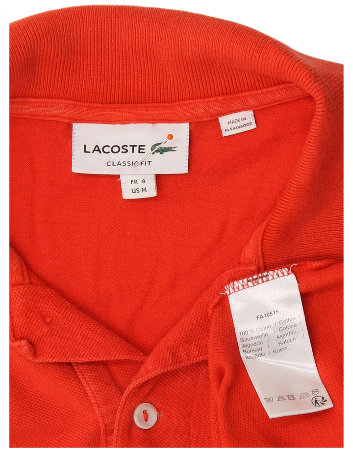 Polo LACOSTE da uomo vestibilità classica taglia 4 cotone arancione medio