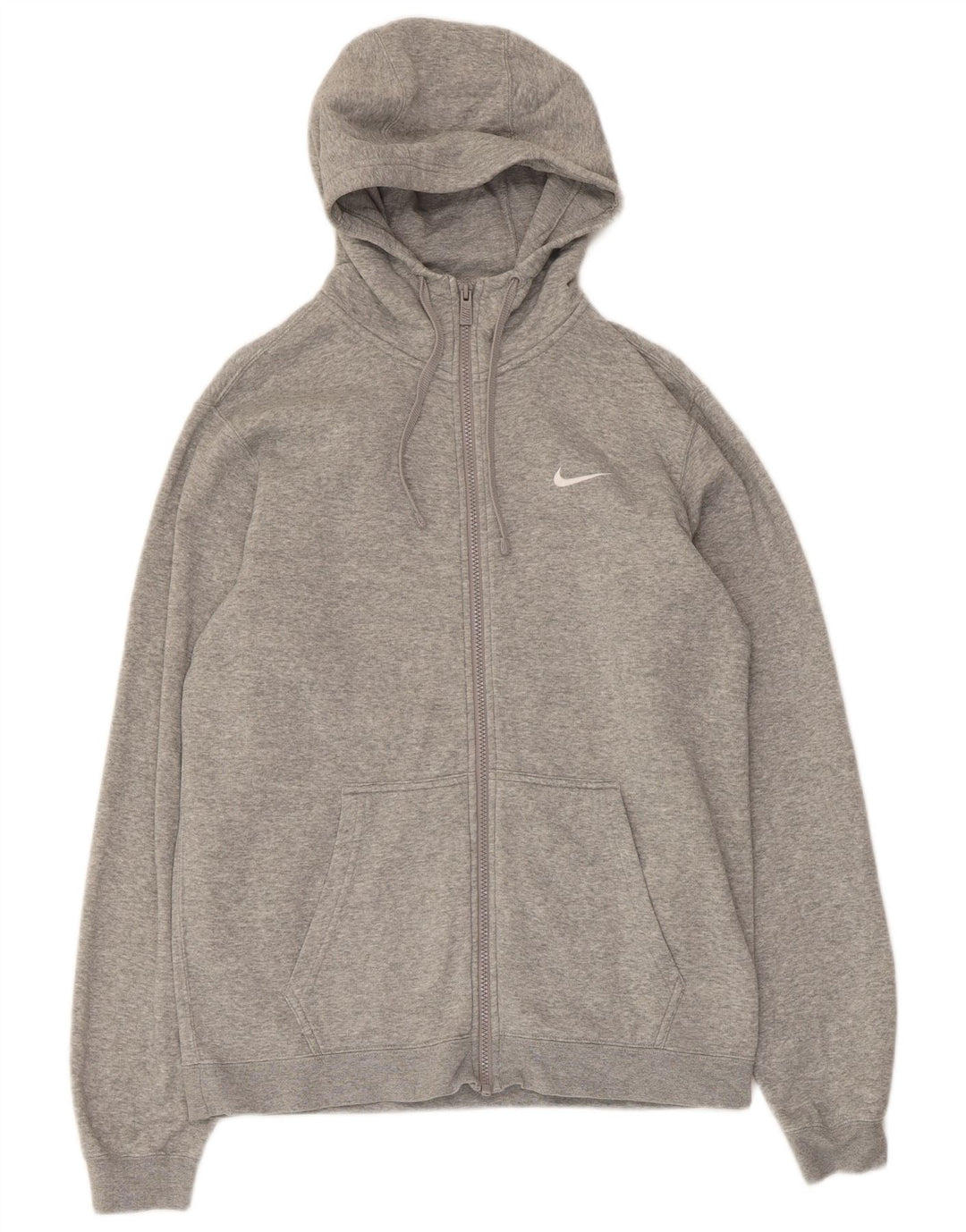 Felpa con cappuccio e zip Nike da uomo in cotone grigio medio