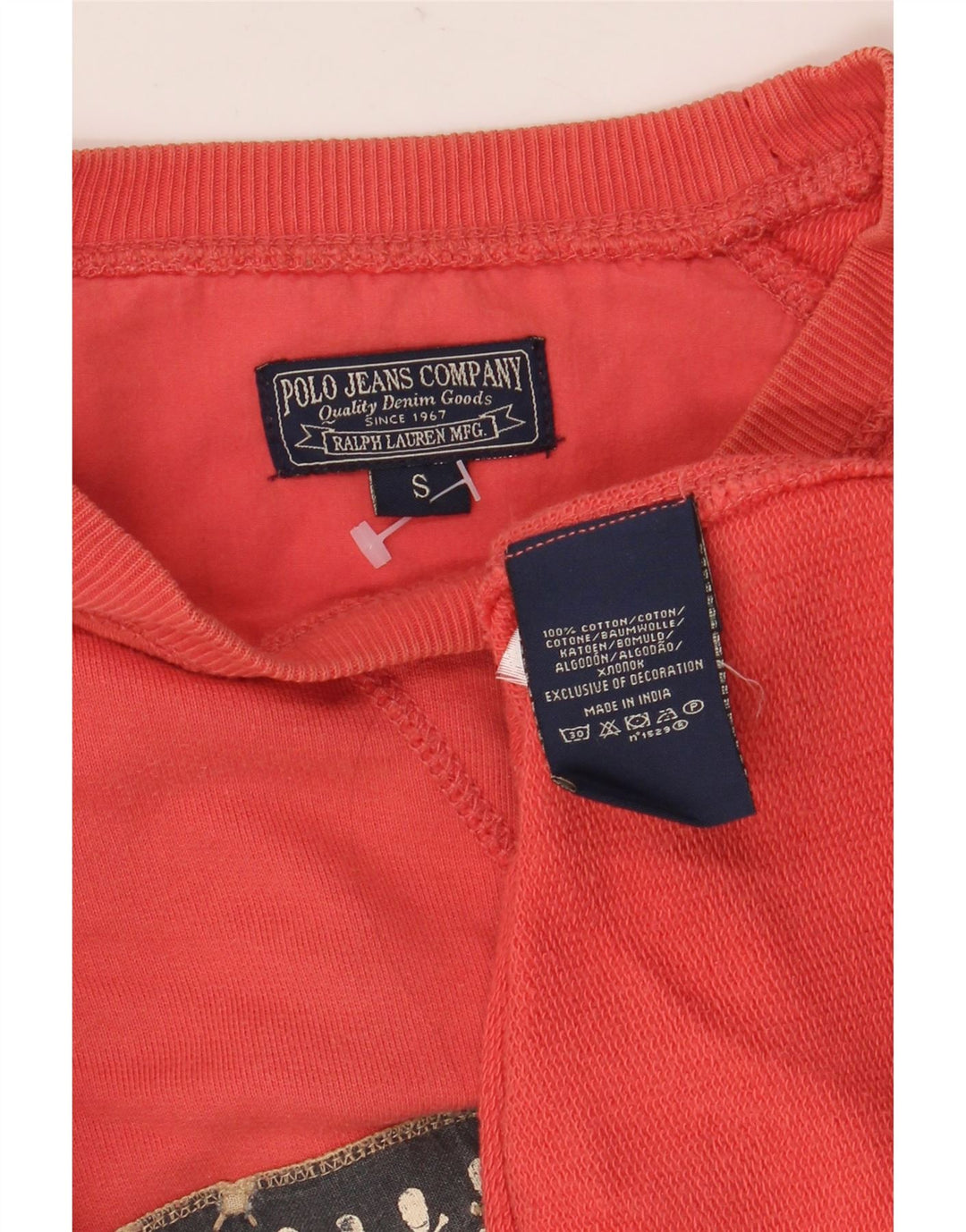 Ralph Lauren Felpa grafica da uomo Maglione piccolo cotone rosa