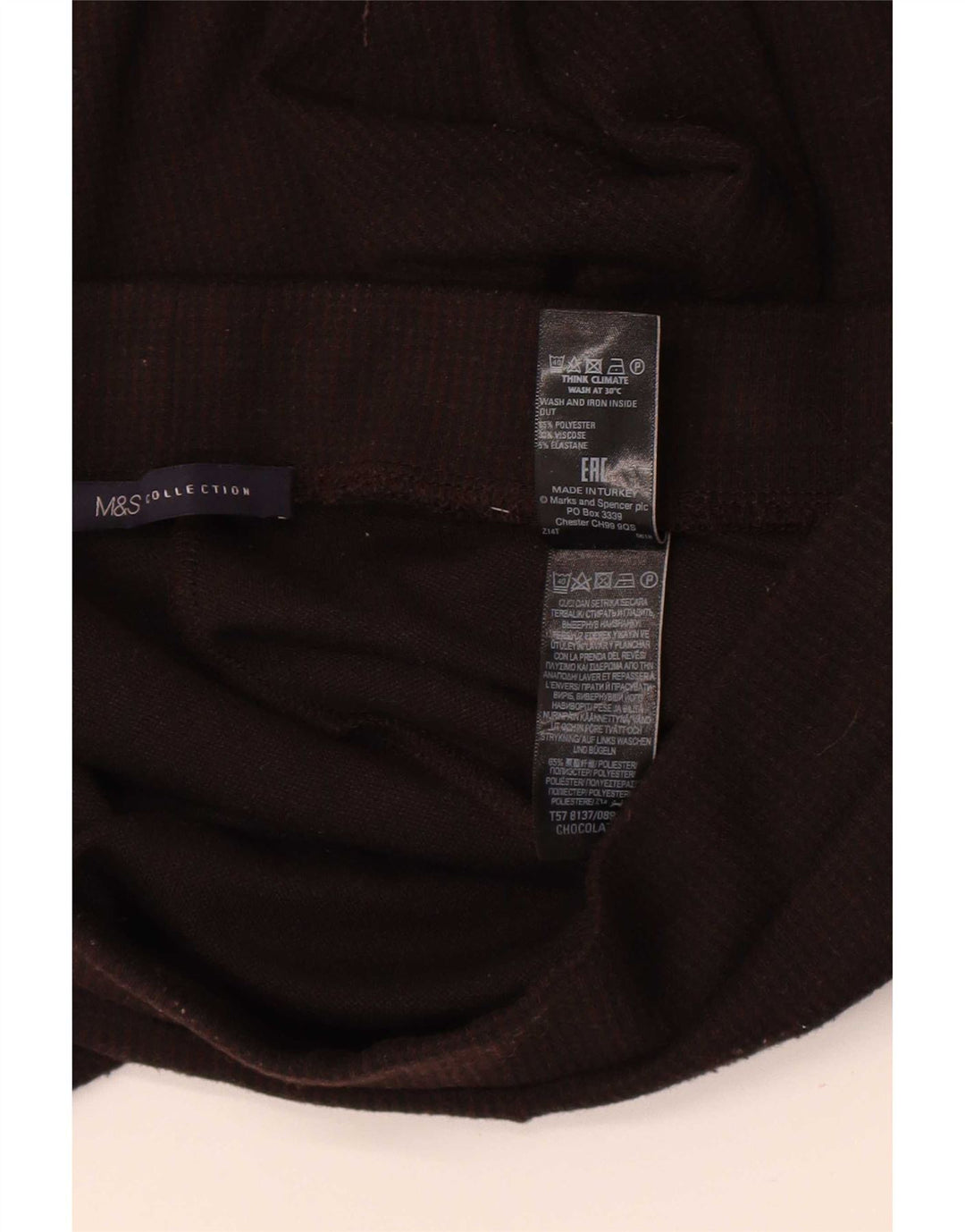 Leggings regolari da donna Marks & Spencer UK 12 Poliestere marrone medio