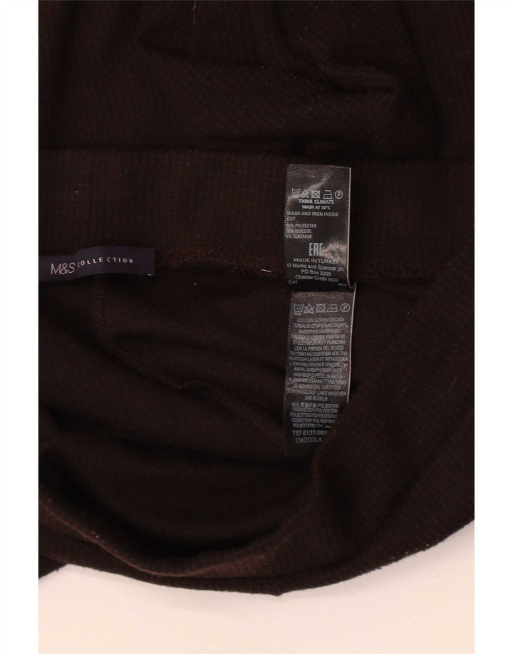 Leggings regolari da donna Marks & Spencer UK 12 Poliestere marrone medio