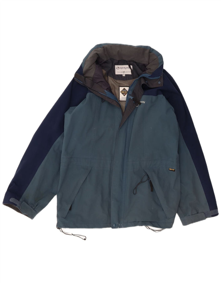 Giacca antipioggia da uomo con cappuccio Sprayway UK 38 Medium Blu Navy Colourblock