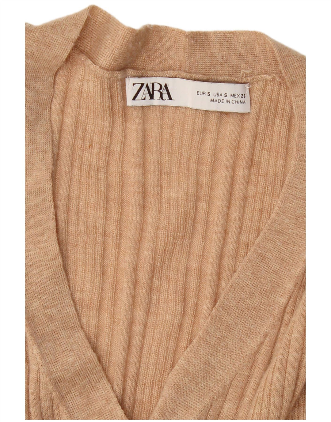 Maglione Cardigan Da Donna ZARA UK 10 Piccolo Beige