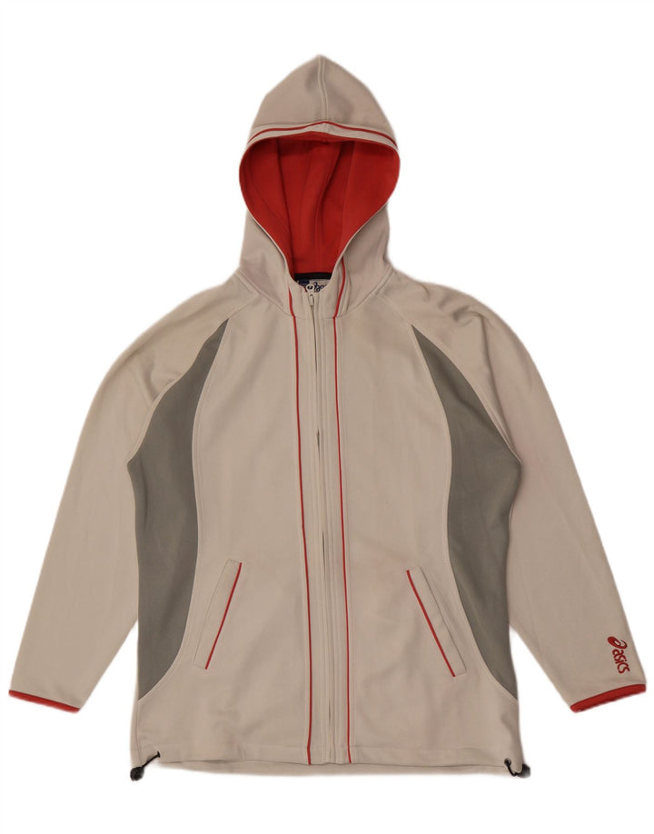 Giacca da uomo con cappuccio della tuta Asics, colore medio, bianco sporco