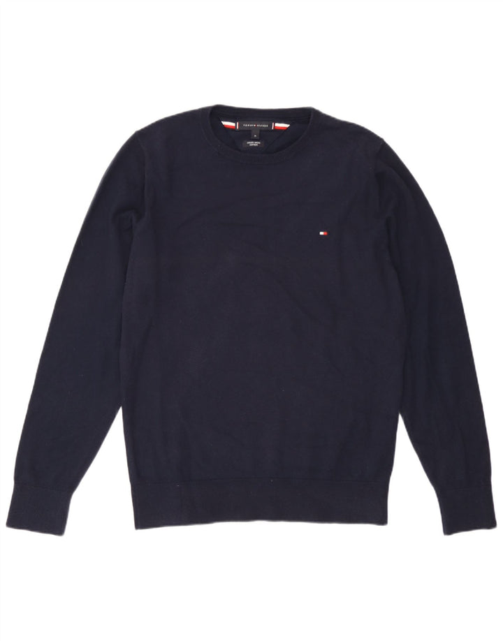 Maglione maglione girocollo da uomo Tommy Hilfiger lana media blu navy