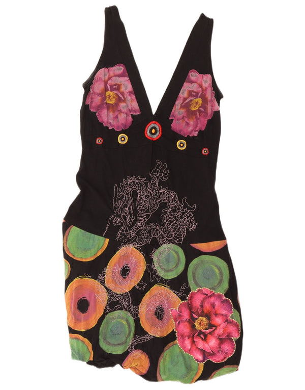 Desigual vestito a palloncino senza maniche grafico per ragazze 9-10 anni XL nero floreale