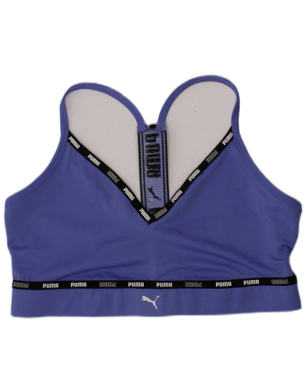 Reggiseno sportivo grafico da donna Puma Top sportivo in poliestere blu medio