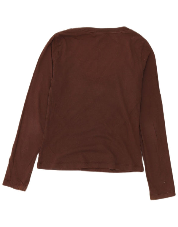 Top grafico da donna a maniche lunghe Datch UK 10 piccolo marrone