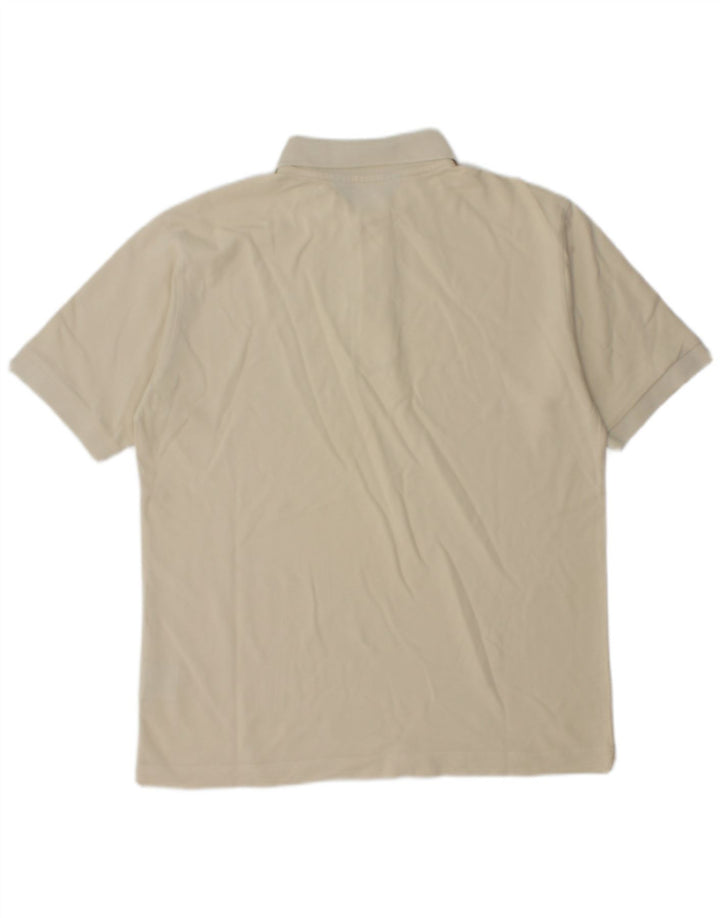 Polo Kappa da uomo in cotone bianco sporco medio