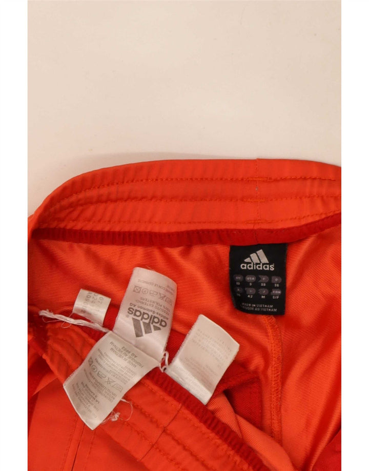 Pantaloni da tuta con grafica Adidas da donna UK 10 Small Arancione Poliestere