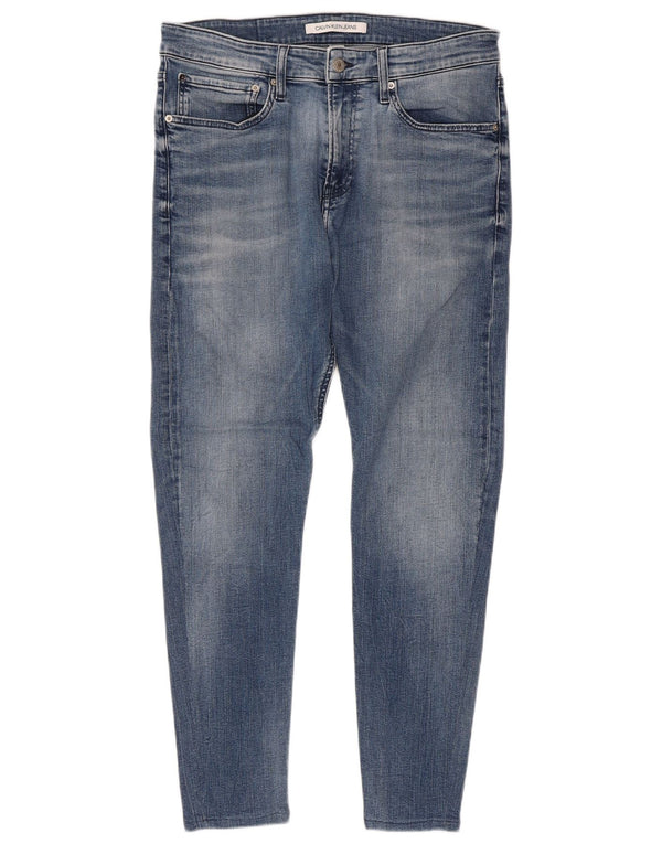 Jeans skinny da uomo Calvin Klein W34 L27 cotone blu