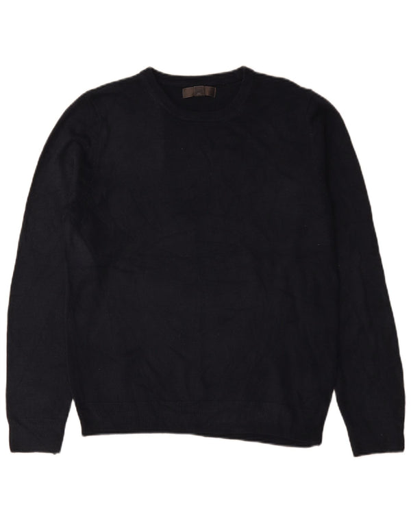 Maglione maglione girocollo da uomo Marks & Spencer medio blu navy acrilico