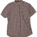 Camicia a maniche corte da uomo Carrera in cotone a quadri grigio medio