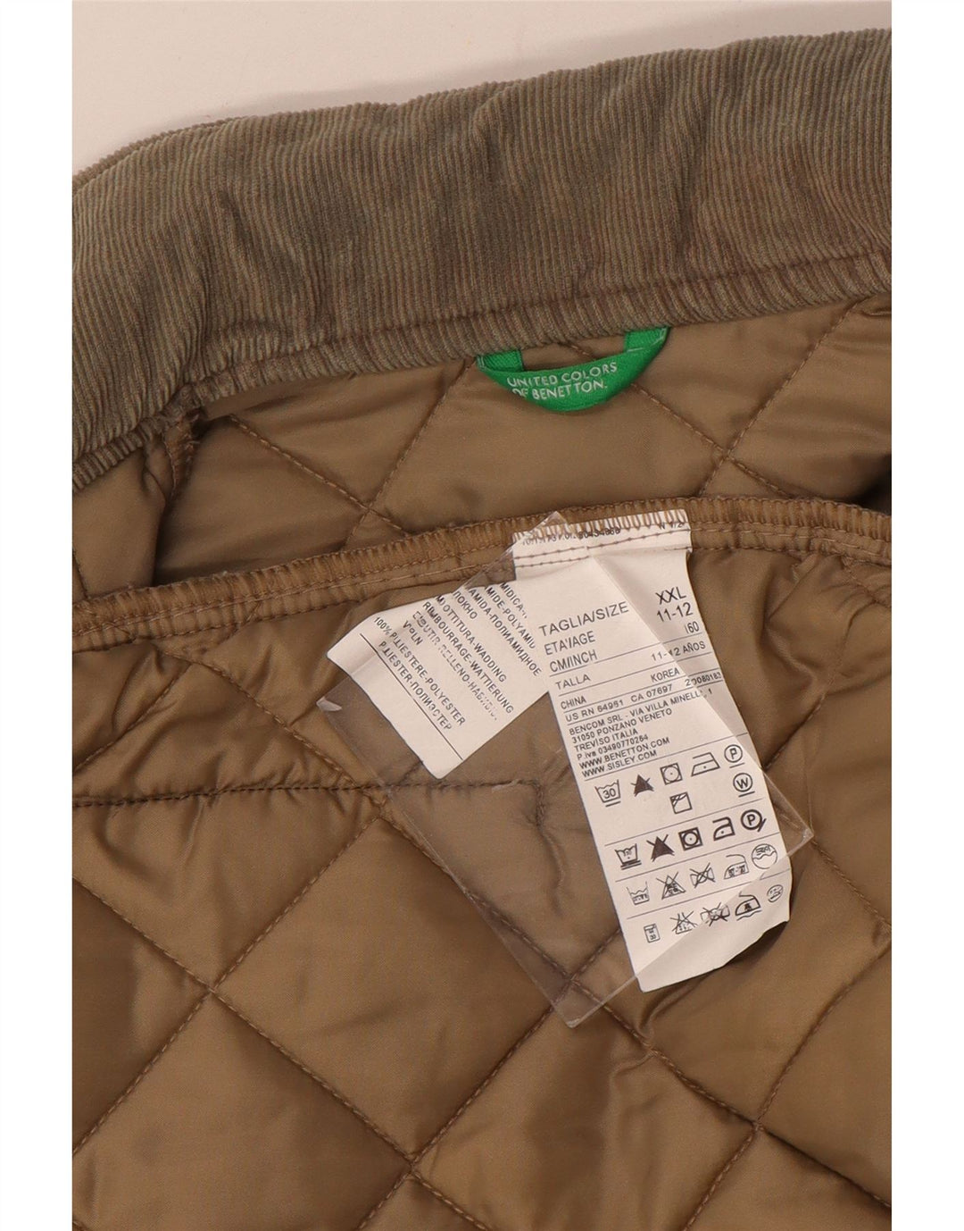 Giubbotto Trapuntato Bambino Benetton 11-12 Anni 2XL Beige Poliammide