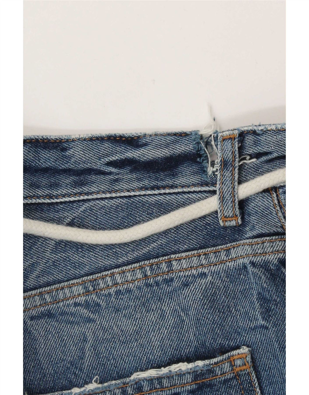 Pantaloncini in denim invecchiato da uomo Zara EU 38 piccoli W30 cotone blu