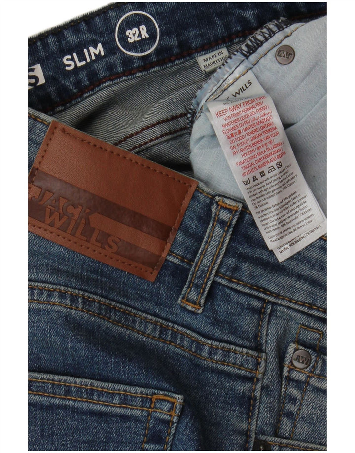 JACK WILLS Jeans slim da uomo W32 L32 cotone blu