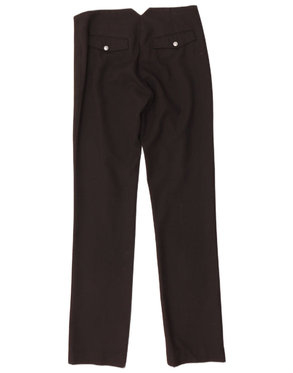 Armani Jeans Womens Straight Chino Trousers UK 10 Small W28 L32 Black
