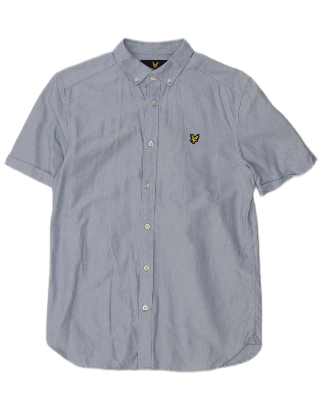 Camicia a maniche corte da uomo Lyle & Scott piccola in cotone blu