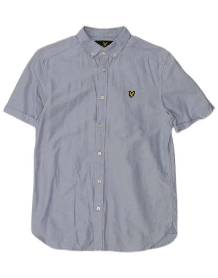 Camicia a maniche corte da uomo Lyle & Scott piccola in cotone blu