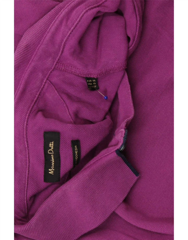 Polo da uomo Massimo Dutti XL in cotone viola