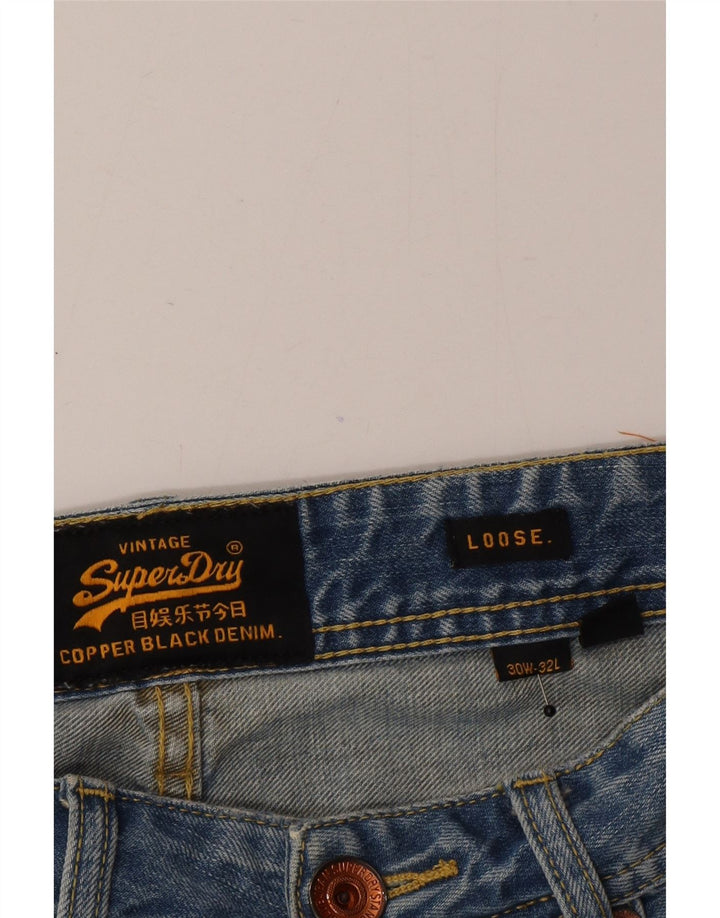 Jeans larghi da uomo Superdry W30 L32 cotone blu