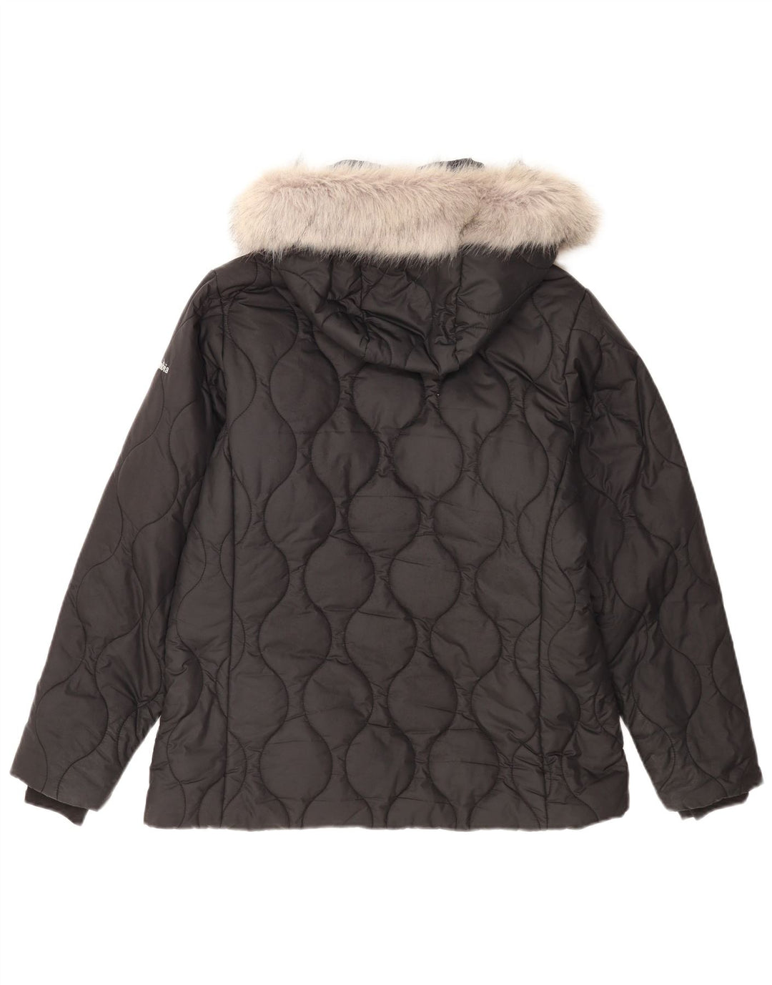 Giacca imbottita con cappuccio da donna Columbia UK 16 grande poliestere nero