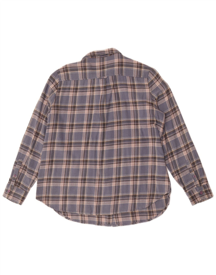 Camicia di flanella da donna Fat Face UK 12 Cotone a quadri blu medio