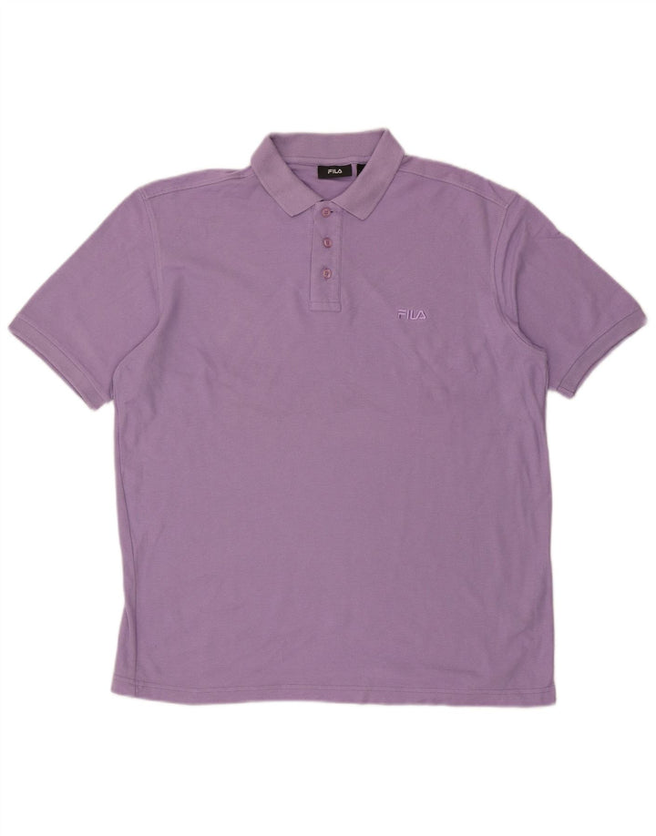 Polo da uomo Fila Large in cotone viola
