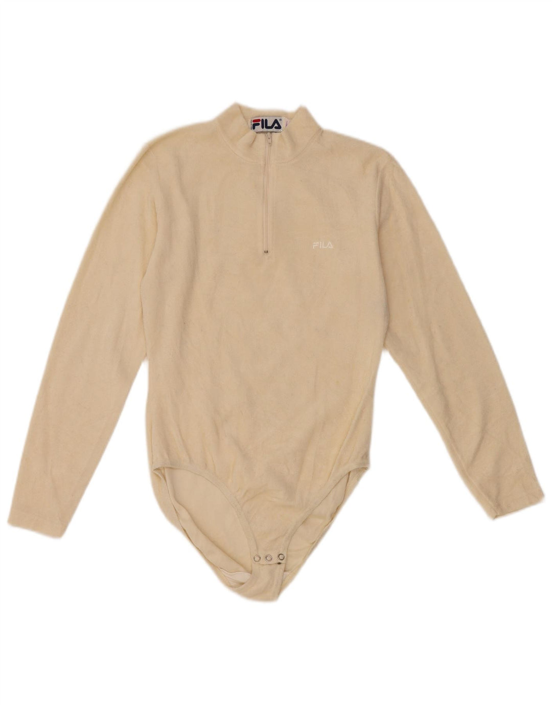 Body in pile a maniche lunghe da donna FILA IT 42 medio bianco sporco