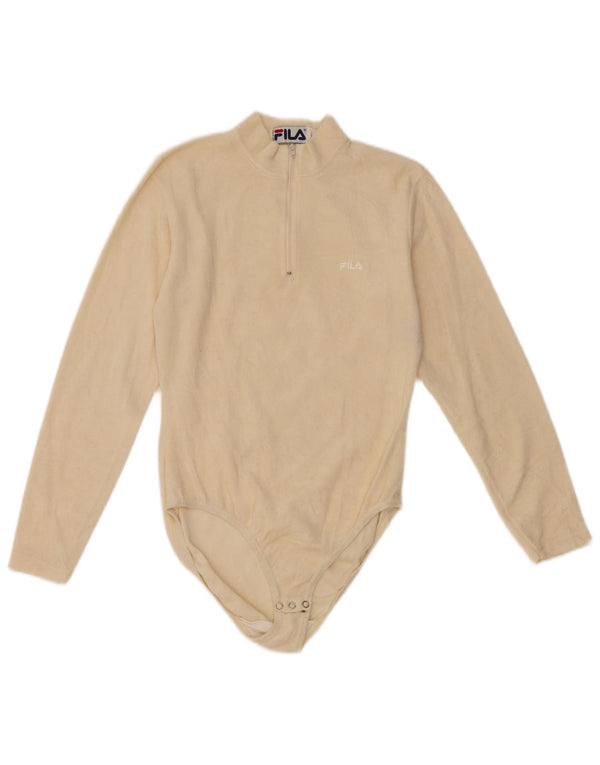 Body in pile a maniche lunghe da donna FILA IT 42 medio bianco sporco
