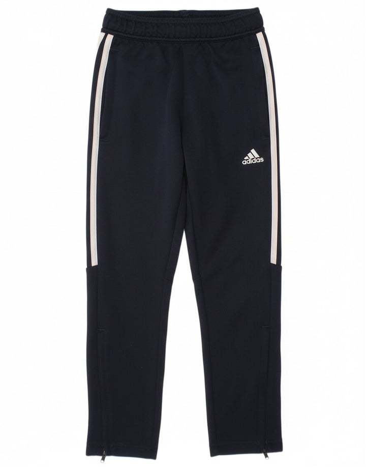 ADIDAS Boys Aeroready Tracksuit Trousers 7-8 Years  Navy Blue Polyester