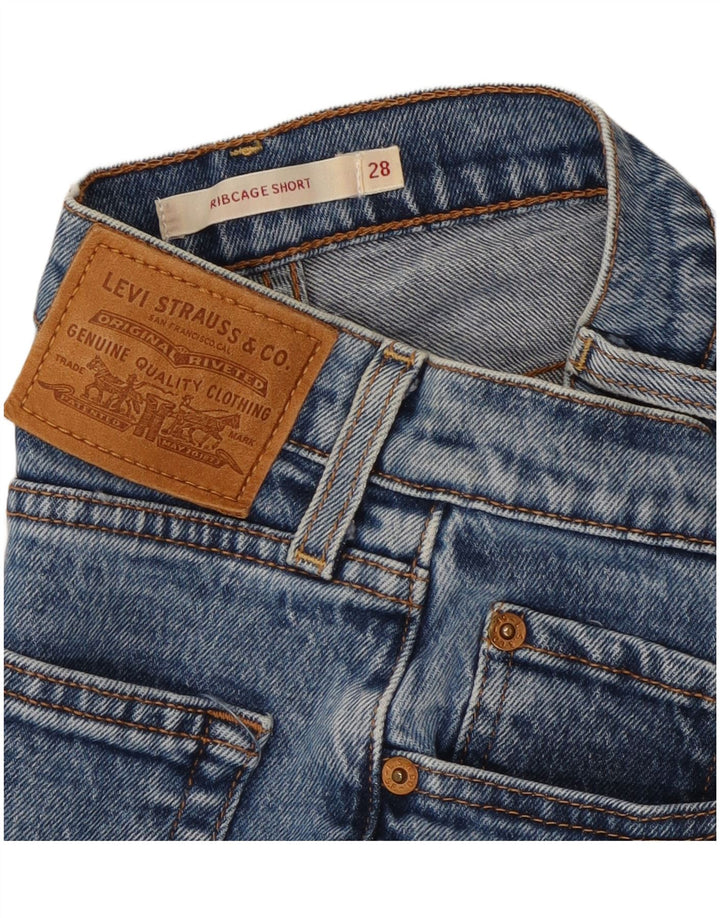 Pantaloncini di jeans Ribcage da donna Levi's W28 cotone blu medio