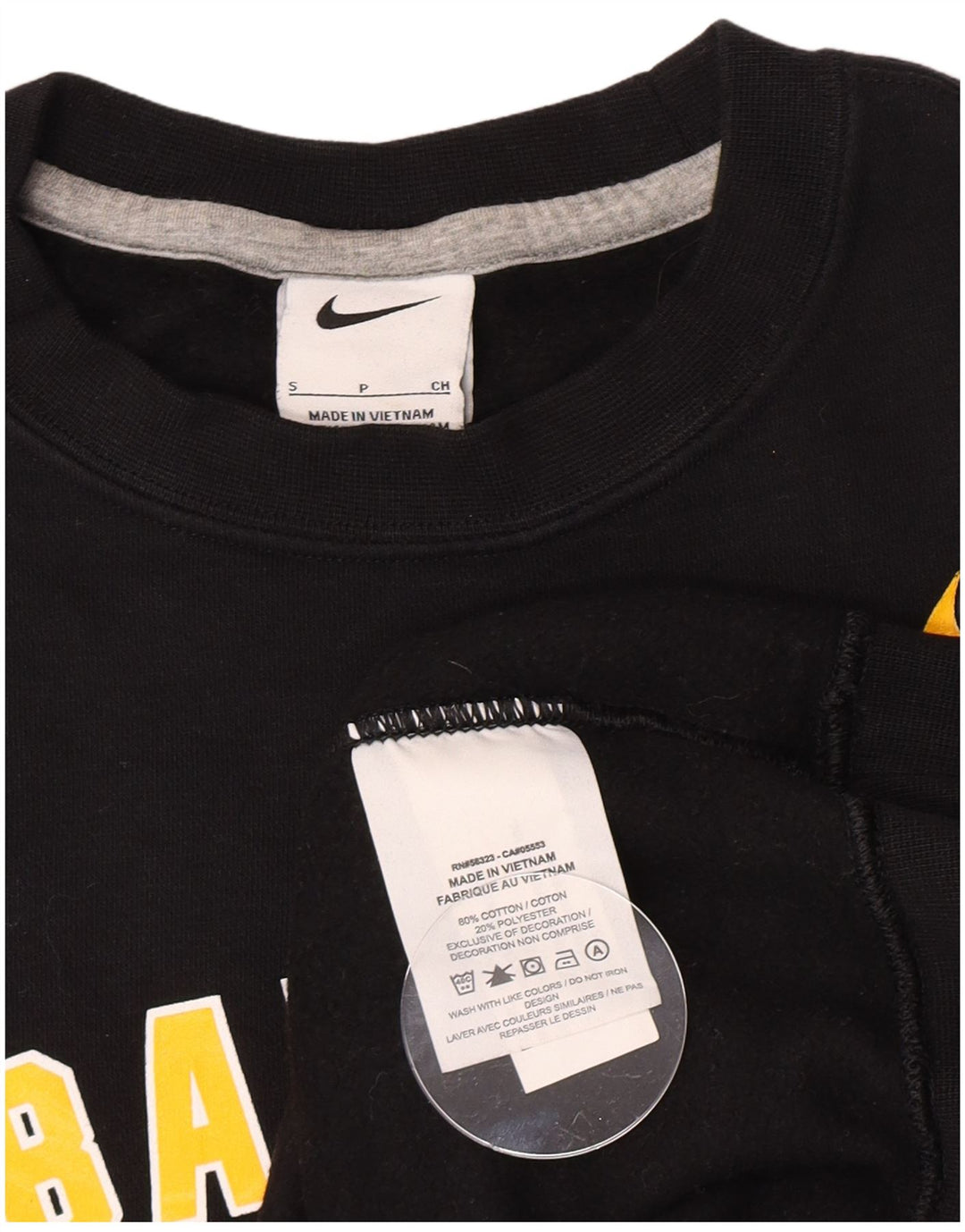 Felpa con grafica Nike Baylor Bears da uomo, piccola, in cotone nero