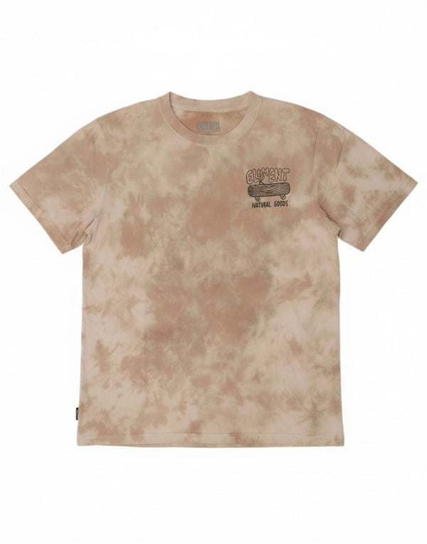 T-shirt grafica da uomo con vestibilità regolare Element XS in cotone tie-dye beige