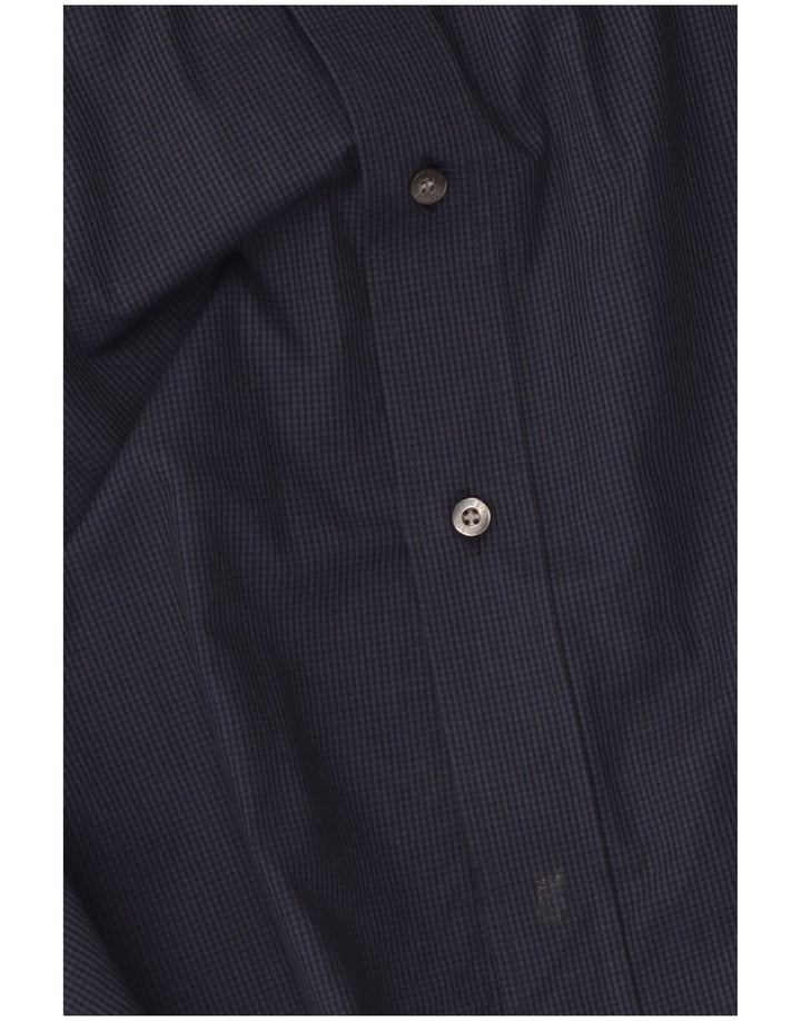 Camicia da uomo LACOSTE taglia 45 XL in cotone a quadri blu navy